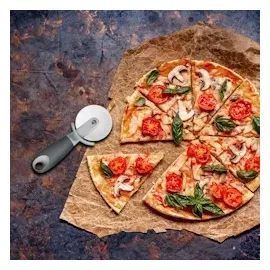 Relaxdays Pizzaschneider 2er Set Edelstahl 18,5 x 8 x 4 cm grau/silber