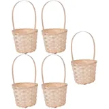 Happyyami 10 Stücke Rattan Korb Hochzeit Blumenkorb Blumenmädchen Korb Streukorb Weidenkorb Rustikale Blumenvase Blumenkinder Allzweckkorb Geschenkkorb für Landhausstil Hochzeit Party Deko