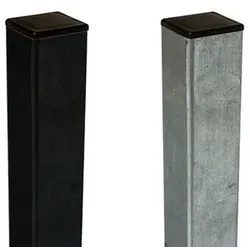Stahl Zaunpfosten 4,5 x 4,5 x 186 cm - Feuerverzinkt - Pfosten zum Einbetonieren - Metallpfosten für Garten und Terrasse