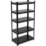 Relaxdays Schwerlastregal Stahl 150x75x30 cm schwarz 5 Böden