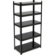 Relaxdays Schwerlastregal Stahl 150x75x30 cm schwarz 5 Böden