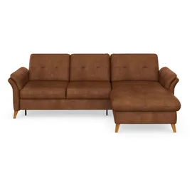 sit&more Ecksofa SIT & MORE "Göteborg", braun (cognac), B:268cm H:90cm T:176cm, Sofas, Ecksofa, Sitztiefenverstellung und Federkern, wahlweise mit Bettfunktion