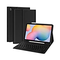 Tastatur Hülle für Samsung Galaxy Tab S6 Lite 10.4 2024/2022/2020 (Model: SM-P620/P625/P610/P613/P615/P619), Keyboard Case mit Stifthalter und Magnetisch Abnehmbarer Deutscher Tastatur