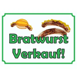 Bratwurst Verkaufsschild Schild A0 (841x1189mm)