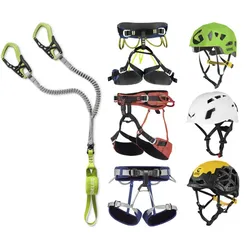 Edelrid Set bestehend aus Klettersteigset Cable Comfort + Gurt und Helm Ihrer Wahl - Grey/Green