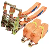 Baumarktplus 2x Profi Ratschen Spanngurt Spanngurte Zurrgurt 2-tlg 5m 1,5to 1500kg TÜV/GS orange