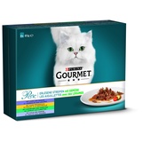 PURINA GOURMET Perle Erlesene Streifen mit Gemüse Katzenfutter nass, Sorten-Mix, 10er Pack (10 x 8 Beutel à 85g)