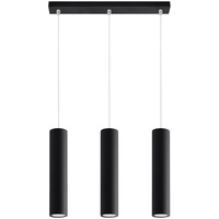 Sollux Lighting Hängelampe Esszimmer Design Pendelleuchte 3 flammig schwarz,