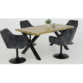 HELA Tische Apollo BIRTE Armlehnenstuhl,Sessel, Legierter Stahl, Anthrazit, 2er Set