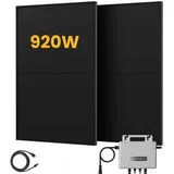 EcoFlow Balkonkraftwerk Set, 920Wp Jolywood Bifazial Full Black Solarmodule, 800W Wechselrichter, by Powerness - 2 x 460Wp Bifaziale Full Black / Selbstabholung