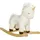 aiyaplay Schaukeltier mit Unicorn Design, Sound, weicher Sitz, für 2-4 Jahre Kinder, Plüsch, Weiß Aosom