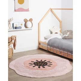 Beliani Kinderteppich Beige ø 140 cm Baumwolle