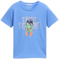 Tom Tailor T-Shirt mit Druck und Wendepailletten blau