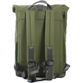 7clouds Laptoprucksack "Nomo 7.1", Damen, Gr. B/H/T: 25cm x 37cm x 14cm, onesize, grün (jungle grün, mud grün), Polyethylen, Tarpaulin, Rucksäcke Laptoprucksack, mit recyceltem PET