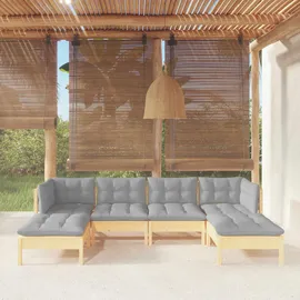 vidaXL 6-tlg. Loungeset grau