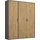 Rauch Wäscheschrank VOYAGER 140 x 194 x 53 cm Grau