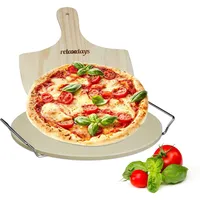Relaxdays Pizzastein Set rund