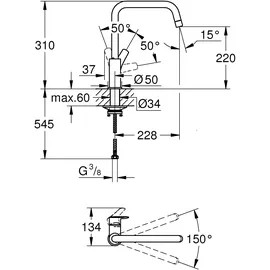 Grohe Eurosmart Einhebelmischer Schwarz Matt