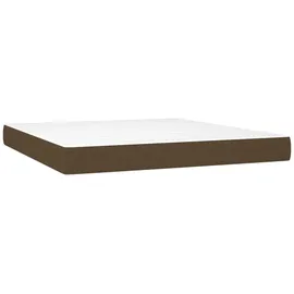 vidaXL Boxspringbett mit Matratze & LED Dunkelbraun 180x200 cm Stoff