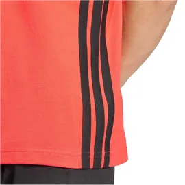 adidas Essentials 3-Streifen Single Jersey Kurzarm-T-Shirt Pure Ruby / Black S