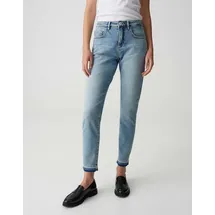 Opus Damen Slim | Slim Jeans Evita URBAN Mid Rise aus softem BCI Cotton Mix Light Confident Blue, 38 L28 - 38W / 28L