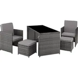 Tectake Palermo Set 4-tlg. Grau