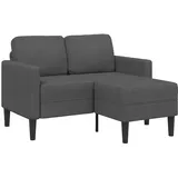 vidaXL 2-Sitzer-Sofa mit Chaiselongue L-Form Dunkelgrau 125 cm Leinen