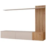 inn.furn Wohnwand Madina in Sand und Artisan Eiche 180 cm Push-to-Open