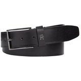 Tommy Hilfiger Ledergürtel »TH IMD 3.5«, mit Metall-Label am Verschluss, Gr. 85, Black, , 33276657-85