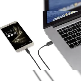 Renkforce USB-Kabel USB 3.2 Gen1 (USB 3.0 / USB 3.1 Gen1) USB-A Stecker, USB-C® Stecker 0.15 m Schwa