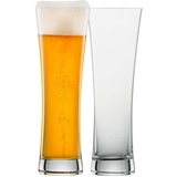 Schott Zwiesel Weizenbierglas Beer Basic 0,5 l (4er-Set), geradlinige Weizengläser für Weizenbier, spülmaschinenfeste Tritan-Kristallgläser, Made in Germany (Art.-Nr. 130007)