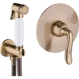PaulGurkes Bidet Set Bronze Unterputzarmatur Spraybrause Retro