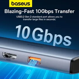 Baseus 6in1 Power Delivery USB-C Hub Schwarz