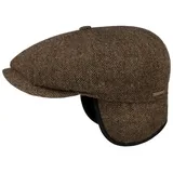 Stetson Flat Cap (1-St) Schirmmütze mit Schirm, Made in the EU braun|schwarz 61 cm