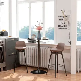 Homcom Bartisch Ø60 x 102 cm Schwarz
