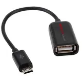 TECHGEAR OTG USB-Adapterkabel Micro auf USB A-Buchse 2.0 Kompatibel mit Samsung Galaxy Tab A 9.7 Inch Tablet SM-T550, SM-T551, SM-T555, SM-P550 - Micro OTG Adapter 2.0 - Schwarz