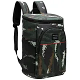 YuanDiann 18L Kühl Rucksack Kühltasche Thermo Isolierte Cooler Bag Kühlrucksack Wasserdicht Picknicktasche für Strand Camping Wandern Picknick BBQs Regenwald Tarnung