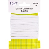 K3T Elastik-Gummilitze, 6mm x 3m, Farbe weiß, Art.Nr. 81083-K3T