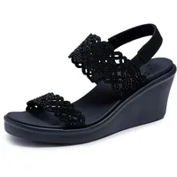 Skechers Damen Rumble on-Sassy DayZ Keilsandale, Schwarz/Schwarz, 36.5 EU - 36.5 EU