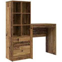 vidaXL Schreibtisch mit Stauraum Alte Eiche Holzwerkstoff