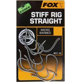 Fox Edges Armapoint Stiff Rig Straight Hooks - 10 Karpfenhaken, Angelhaken zum Karpfenangeln, Haken für Karpfen, Boiliehaken, Größe:5