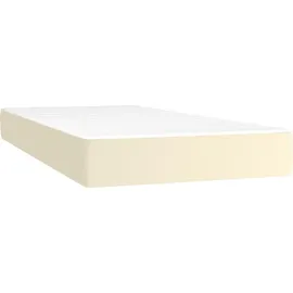 vidaXL Boxspringbett mit Matratze & LED Creme 90x190 cm Kunstleder