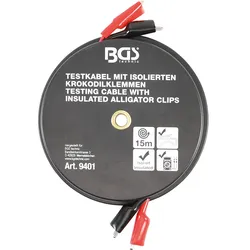 BGS 9401 Krokodilklemmen Kabelbox selbstaufrollend 15m