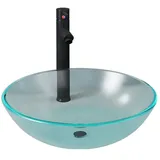 vidaXL Badezimmer Waschbecken Wasserhahn Ablaufgarnitur aus mattiertem