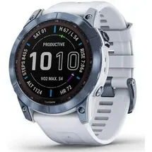 Garmin Fenix 7X Sapphire Solar blaues DLC-Titan mit steinweissem Armband