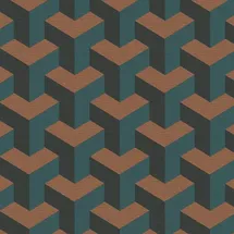 Profhome 781502-GU 3D Tapete Grafisch Blau Grün Anthrazit Bronze 0,53 m x 10,05 m 5,33 m2 Blau
