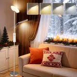 YICAIZI Stehlampe Wohnzimmer, 42W Deckenfluter mit Leselampe, 4200LM LED Stehlampe Dimmbar mit 2700K-6500K Farbtemperatu, Moderne Standleuchte mit Fernbedienung & Touch-Steuerung, Silber