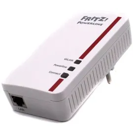 AVM Fritz!Powerline 1260E Single-Adapter, WLAN, international, Erweiterung, PLC, IEEE P1901, 1200 Mbps, integrierte WLAN-AC-Basis, Mesh, 1 Gigabit, Port, 20002824, weiß/rot