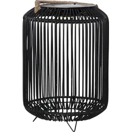 Best Season Deko-Korb Solar LED 48 cm Metall spritzwassergeschützt schwarz