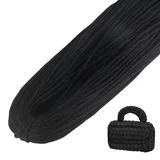 LEREATI Polyester Garn, Makramee Garn 3mm x 200m Polyester-Seil Polypropylen-Kordel Makramee Schnur Geflochten für Handtasche, Häkeltasche, Strickwaren, Wohndekorationen (Schwarz)